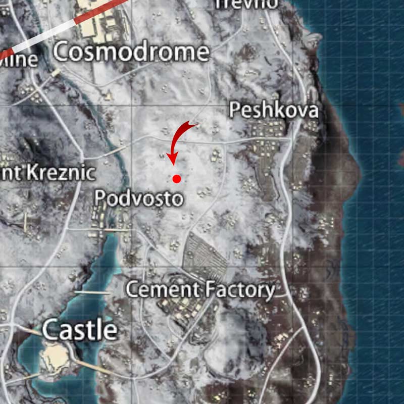 Где находится пещера с дропами на зимней карте Викенди в PUBG Mobile