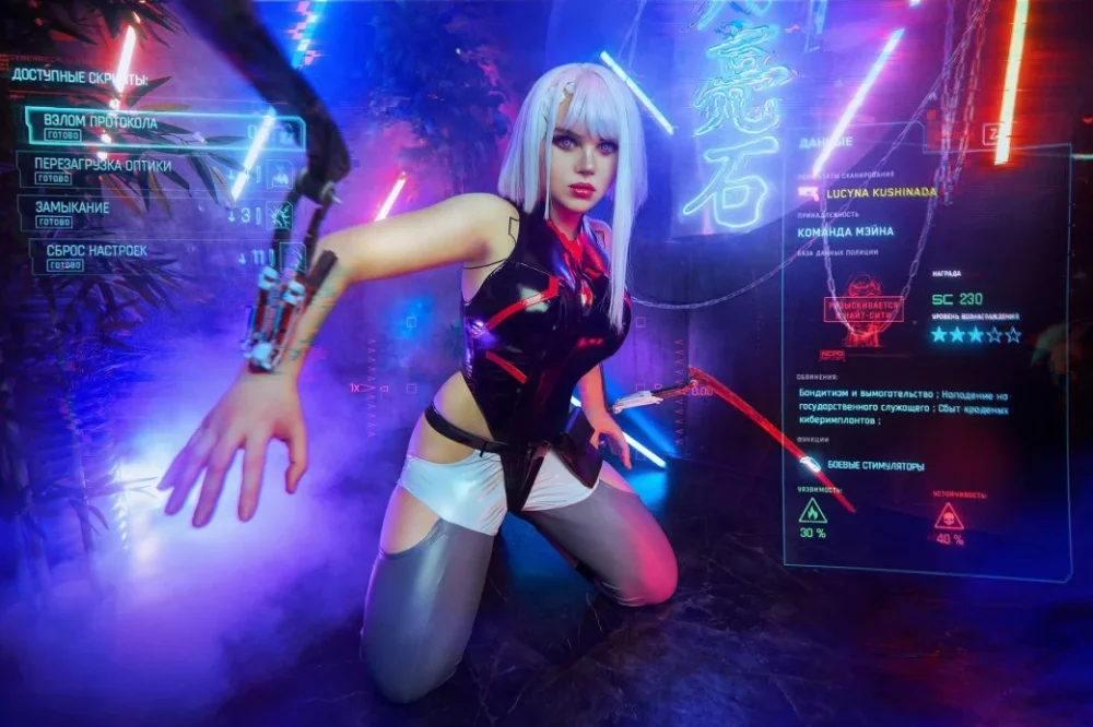 Косплей на Люси из Cyberpunk: Edgerunners от Alice cosplay [18+]