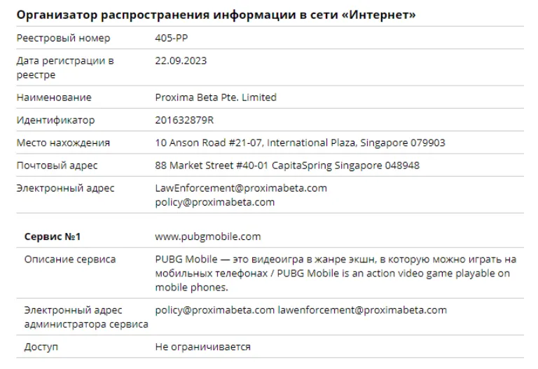 PUBG Mobile могут заблокировать в России. Игра попала в реестр организаторов распространения информации.
