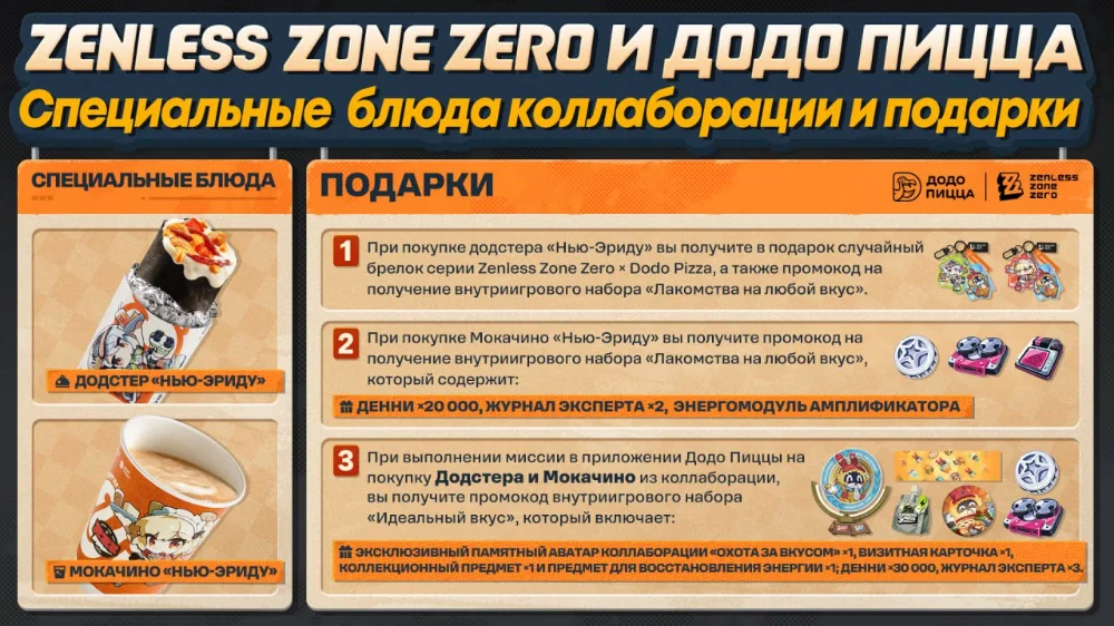 Стали известны подробности коллаборации Zenless Zone Zero × Додо Пицца