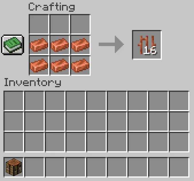 Как сделать медные прутья в Minecraft
