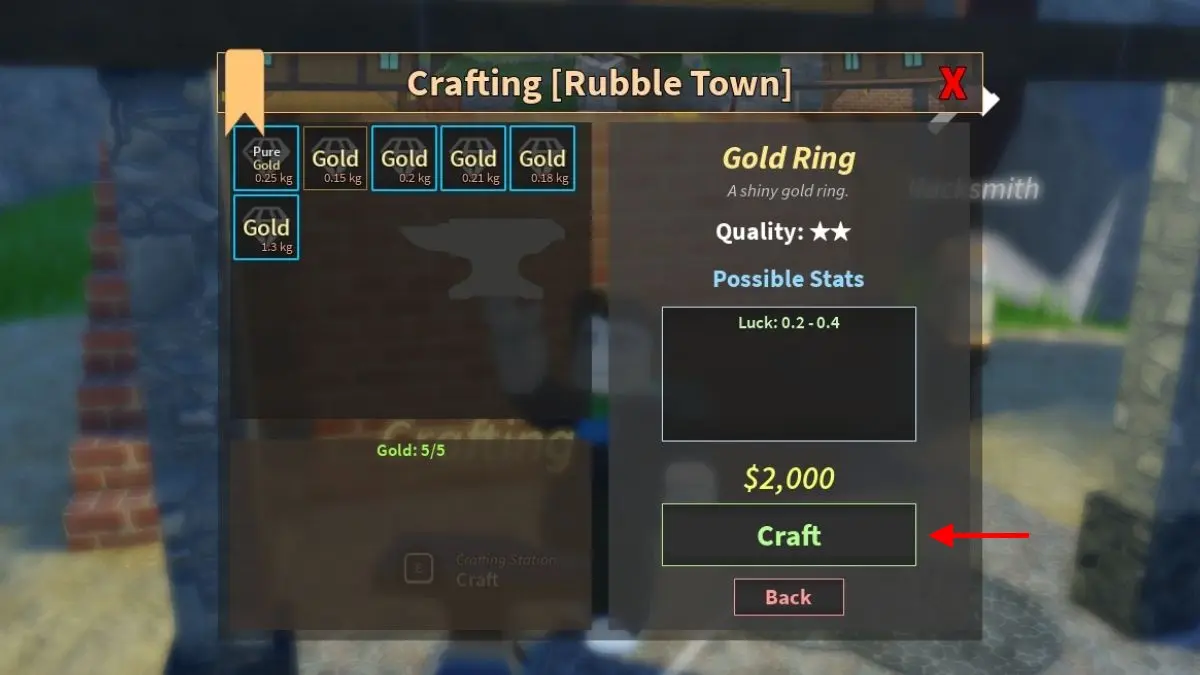 Все рецепты крафта в Prospecting (Проспект) Roblox
