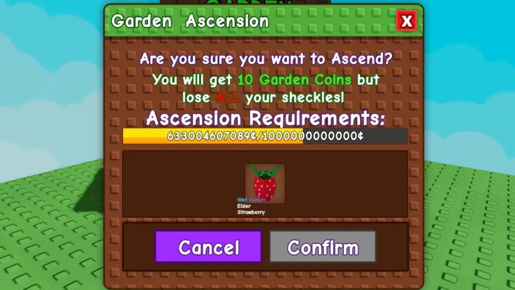 Требования для Вознесения в Grow a Garden