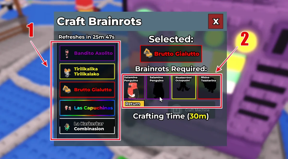 Как использовать машину для крафта (Craft Machine) в Укради Брейнрот (Steal a Brainrot)