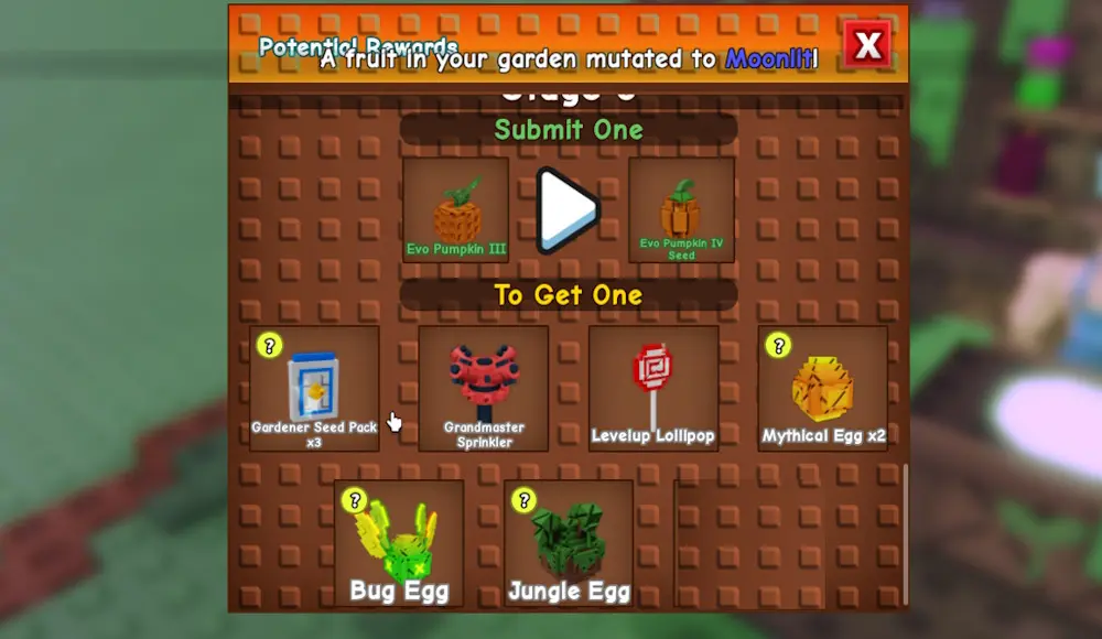 Награда за улучшение в событии Seed Stages