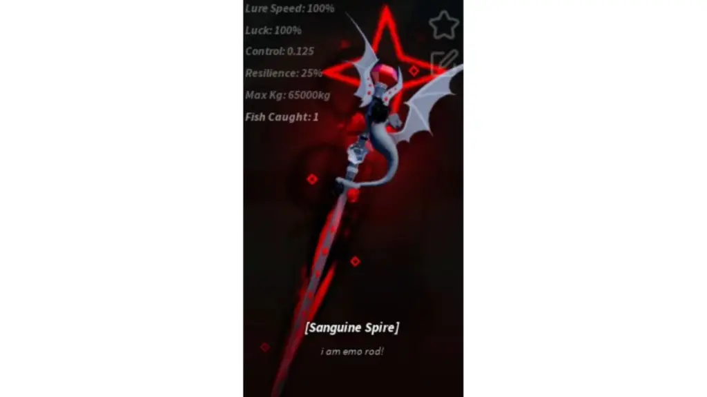 Характеристики удочки Sanguine Spire