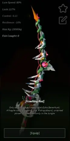 Удочка Vinefang в Fisch