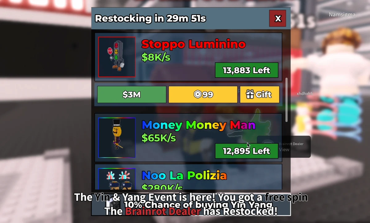 Дилер Брейнротов (Brainrot Dealer) в Укради брейнрот (Steal a Brainrot) как работает и почему Сэмми его удалит уже скоро