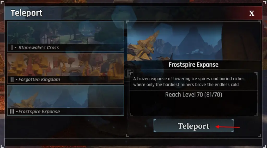 Как добраться до острова 3 Frostspire Expanse (Просторы Ледяного Шпиля) в The Forge (Ковка)