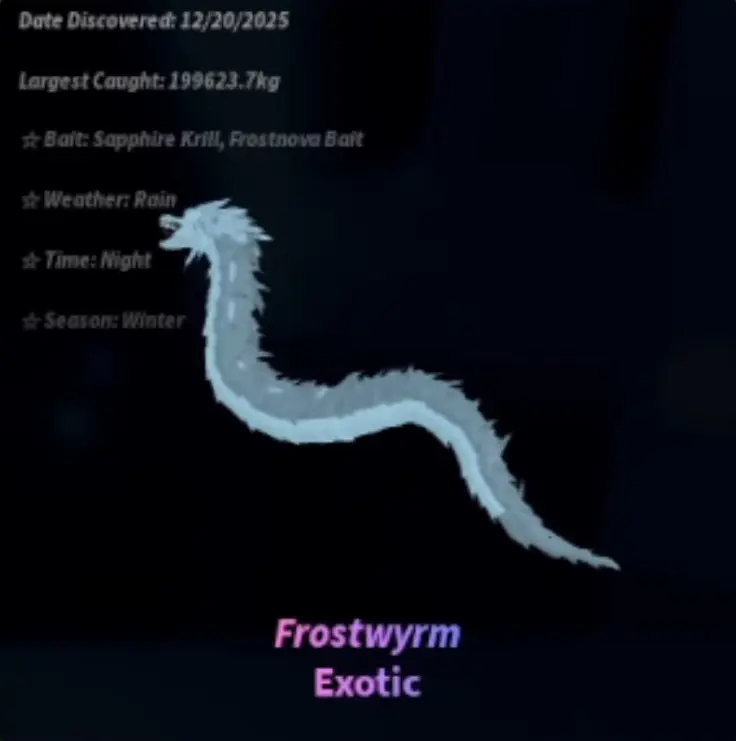 Как поймать Frostwyrm в Fisch (Фиш)