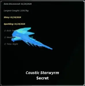 Как поймать Caustic Starwyrm в Fisch (Фиш)