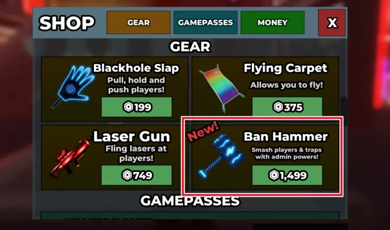 Как получить и использовать Ban Hammer (Запретный молот) в Укради брейнрот (Steal a Brainrot)