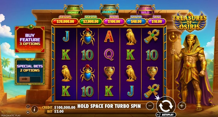 Обзор онлайн игрового автомата Treasures of Osiris