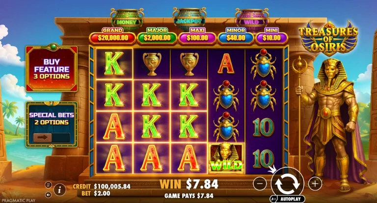 Обзор онлайн игрового автомата Treasures of Osiris