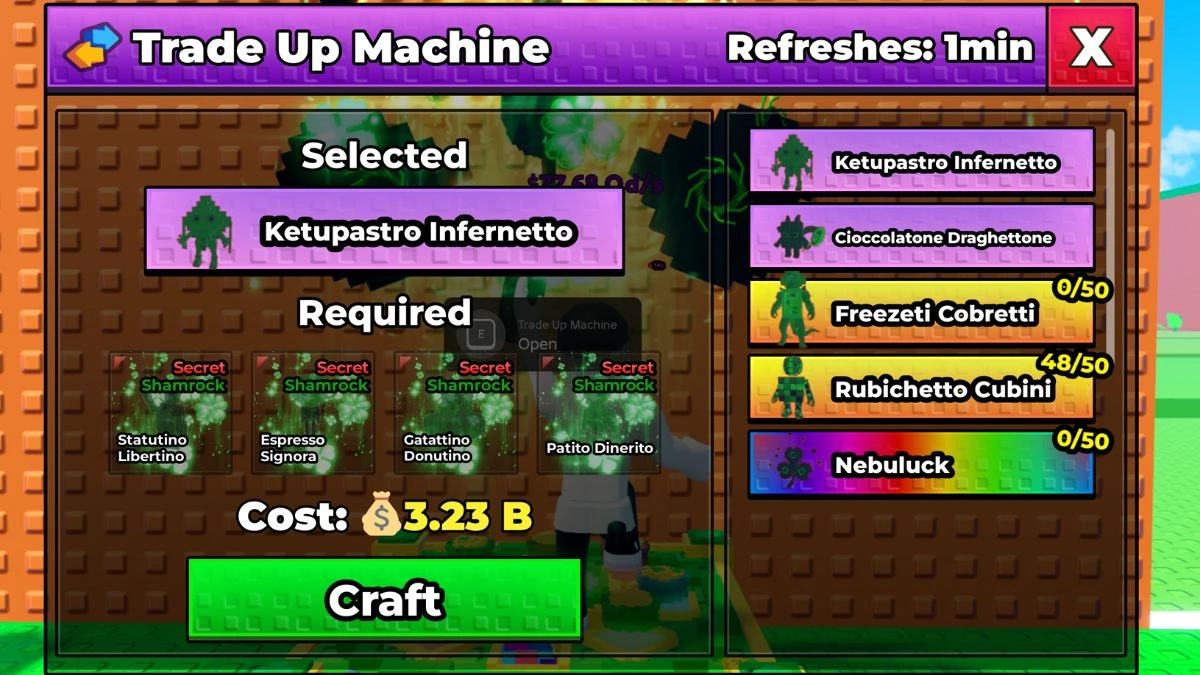 Гайд по системе Trade Up в Escape Tsunami for Brainrots (Сбегите от цунами ради брейнротов)
