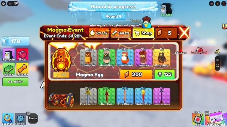 Событие Magma (Магма) в Knockout (Нокаут): все предметы магазина и шансы выпадения