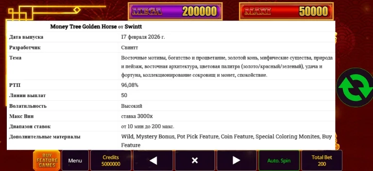 Обзор игрового автомата онлайн Money Tree Golden Horse